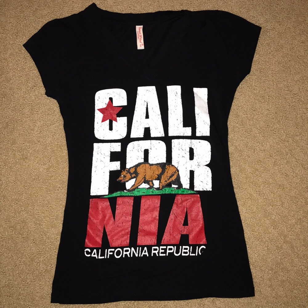 California flag design v-neck shirt